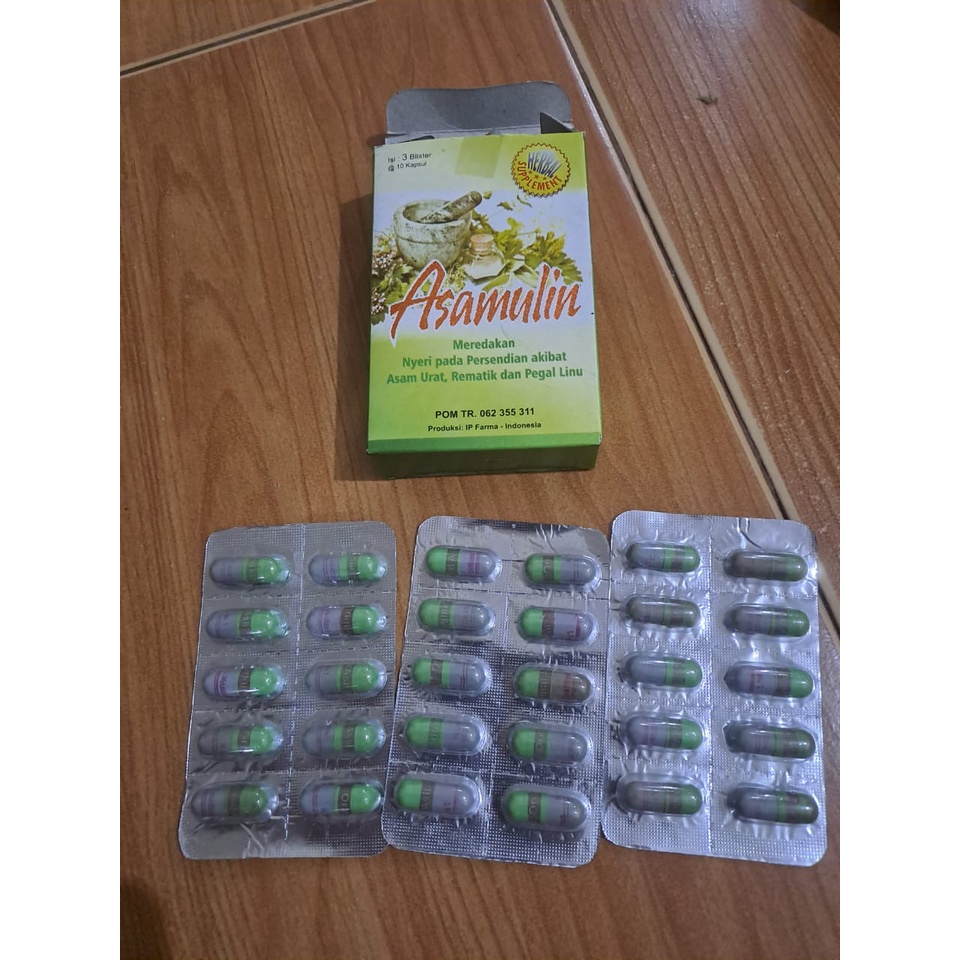 

( COD ) Asamulin kapsul asam urat 1 box isi 3 blister Obat Asam urat, reumatik, pegel linu, kolesterol Termurah Jamu Herbal