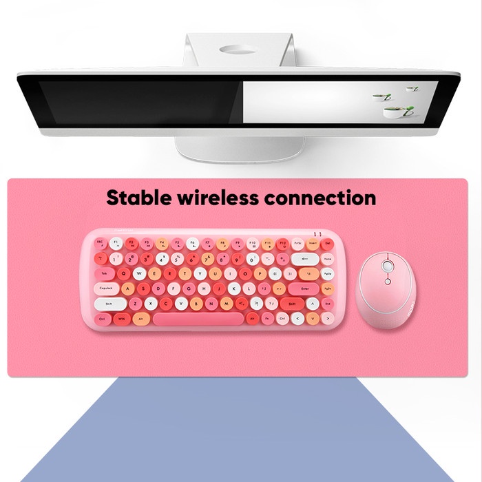 MOFii Keyboard Wireless Mouse Wireless Set 2.4G Candy - Biru