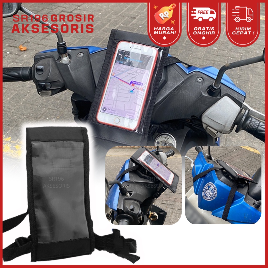 Holder Hp Motor Tas Waterproof / Tas Gantung Holder Hp Motor Anti Air / Tas Holder Hp Ojol