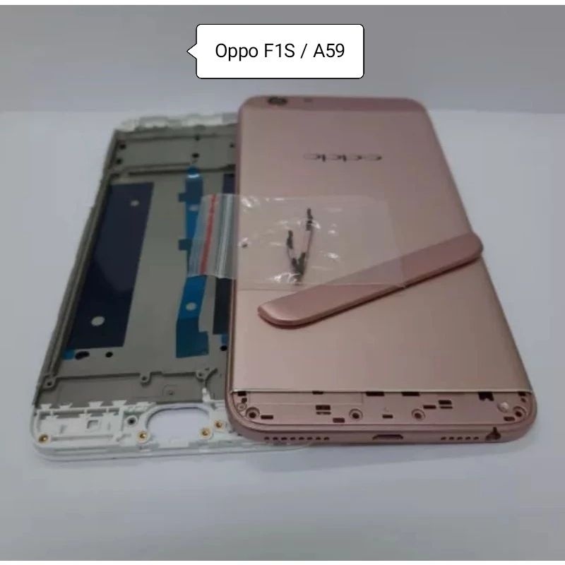 CESSING HAUSING KESSING FULLSET FRAME LCD OPPO F1S OPPO A59 BACKDOR TUTUP BELAKANG PLUS TULANG TENGA