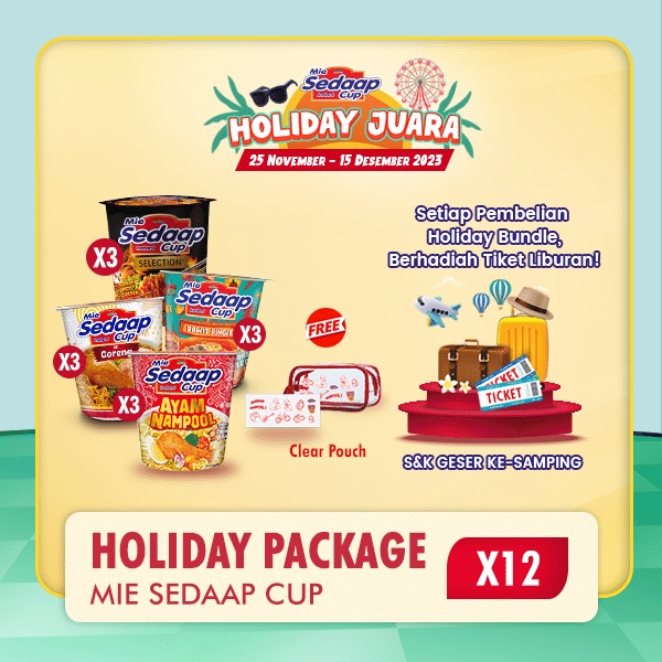 

Holiday Package Mie Sedaap Cup Free Clear Pouch