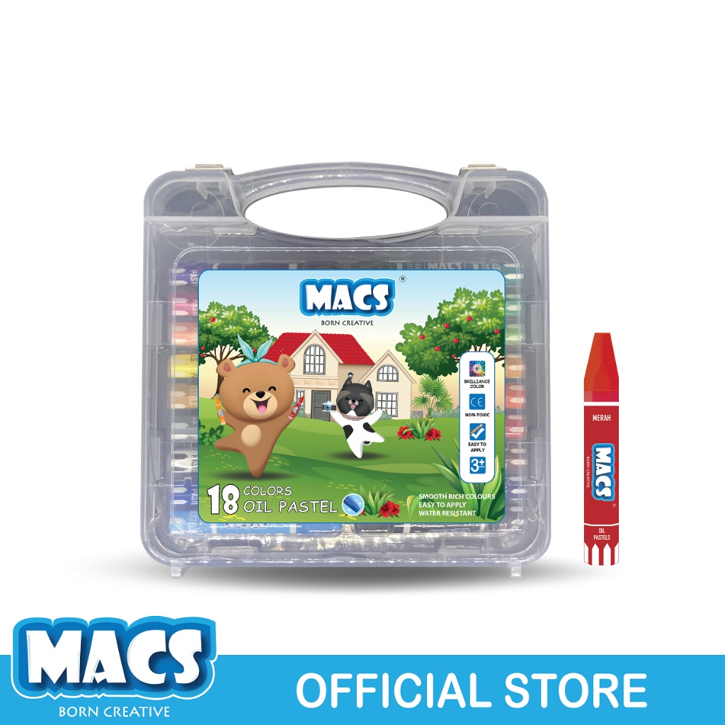 

MACS Krayon 18 Warna Crayon Oil Pastel Colors Krayon Anak SHABQ