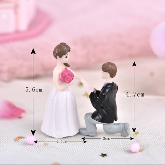 Topper Boneka Pengantin, Hiasan Kue Pengantin, Bride, Tunangan Lamaran