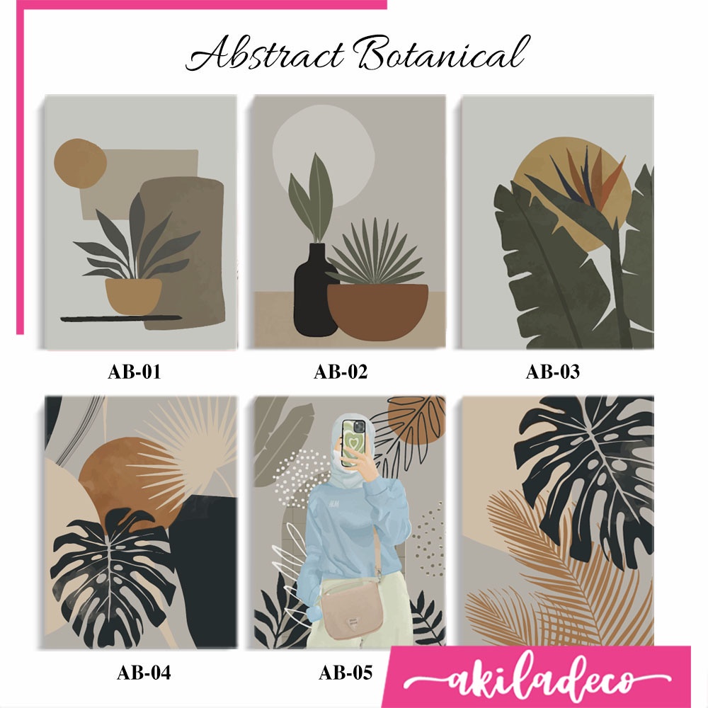 Hiasan Dinding Abstrak Aesthetic Ruangan Lukisan Dinding Cafe Toko Minimalis 20X30 CM
