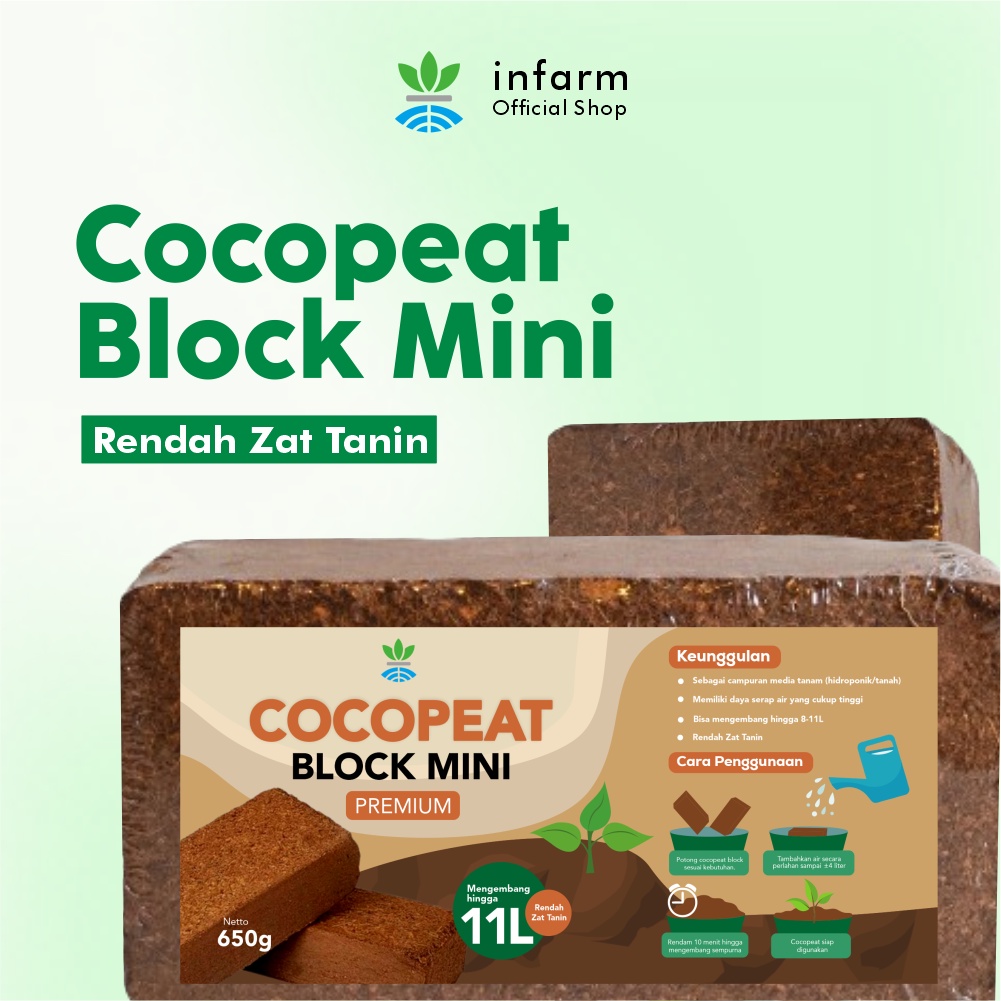 INFARM – Cocopeat Block 1KG Media Tanam Sabut Kelapa Halus Organik