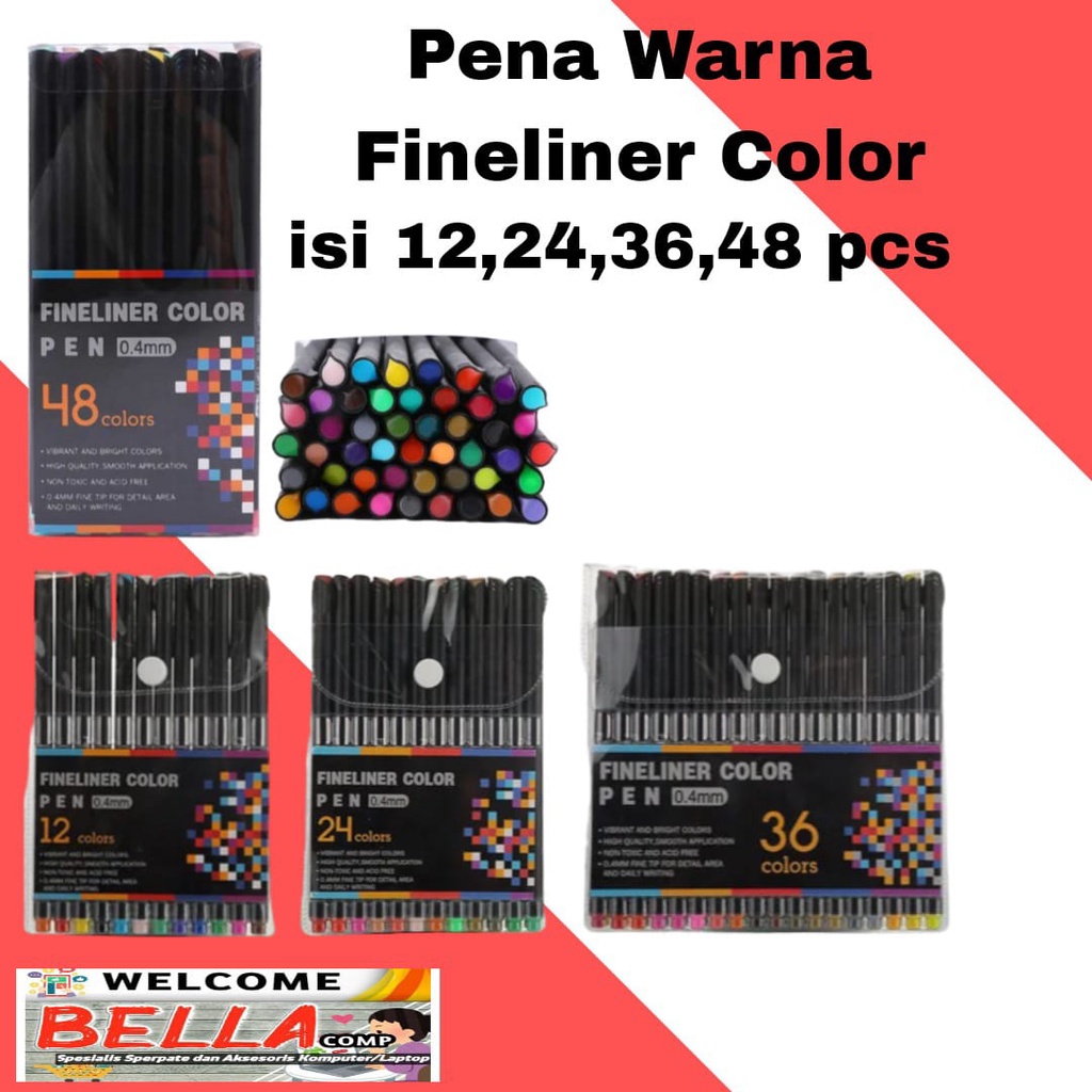 

Tlevino Pena Warna Drawing Pen Fine Point Art Watercolor 0.4mm - TV4/Set Pena Liner Halus Berwarna Pena Spidol Jurnal 0.4Mm Micron Fineliners Spidol Gambar Sketsa Spidol Seni Tiralineas Brashpen