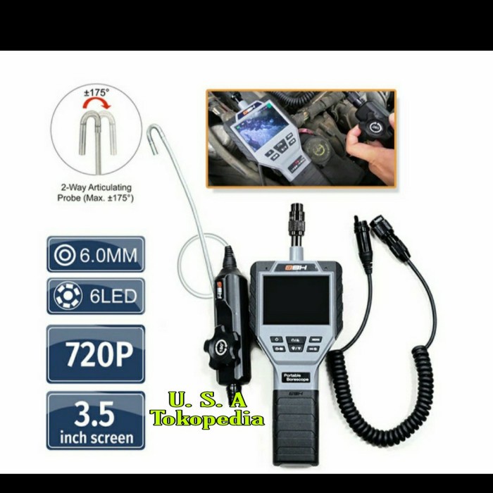 

Flexible Pipe Borescope Inspection Camera Articulating 180 Degree Bore