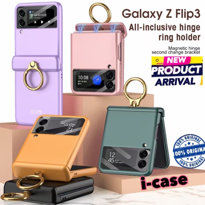 SAMSUNG Z Flip 3 Flip3 5G ORIGINAL Case Matte with Ring Holder
