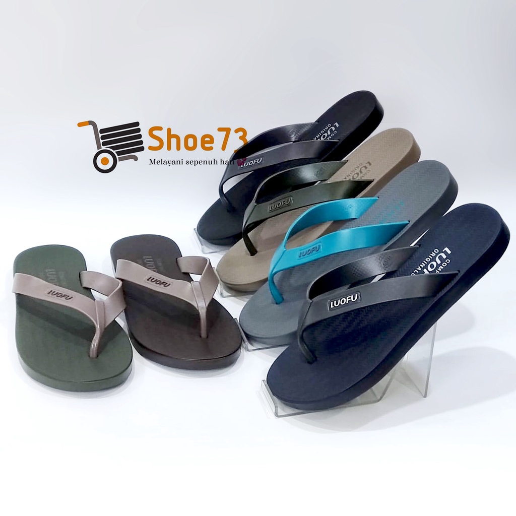 LUOFU E 6192 W6K SIZE 40-44 ORIGINAL l Sandal jepit jelly pria l Sendal jepit Karet cowok Anti Slip
