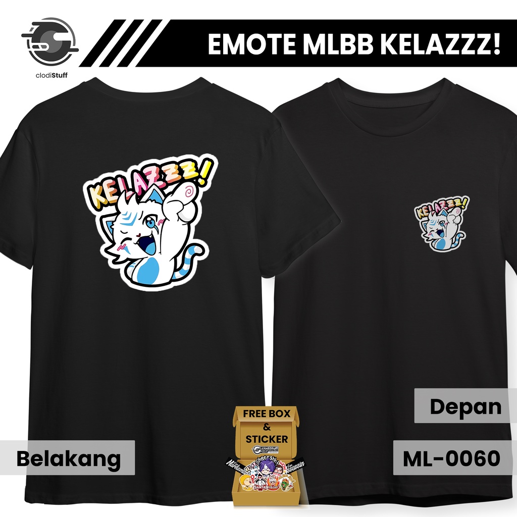 Kaos EMOTE KELAZZZ Mobile Legends Emot Kelazz ML MLBB Legends Lengan Pendek Hitam Combed 24S