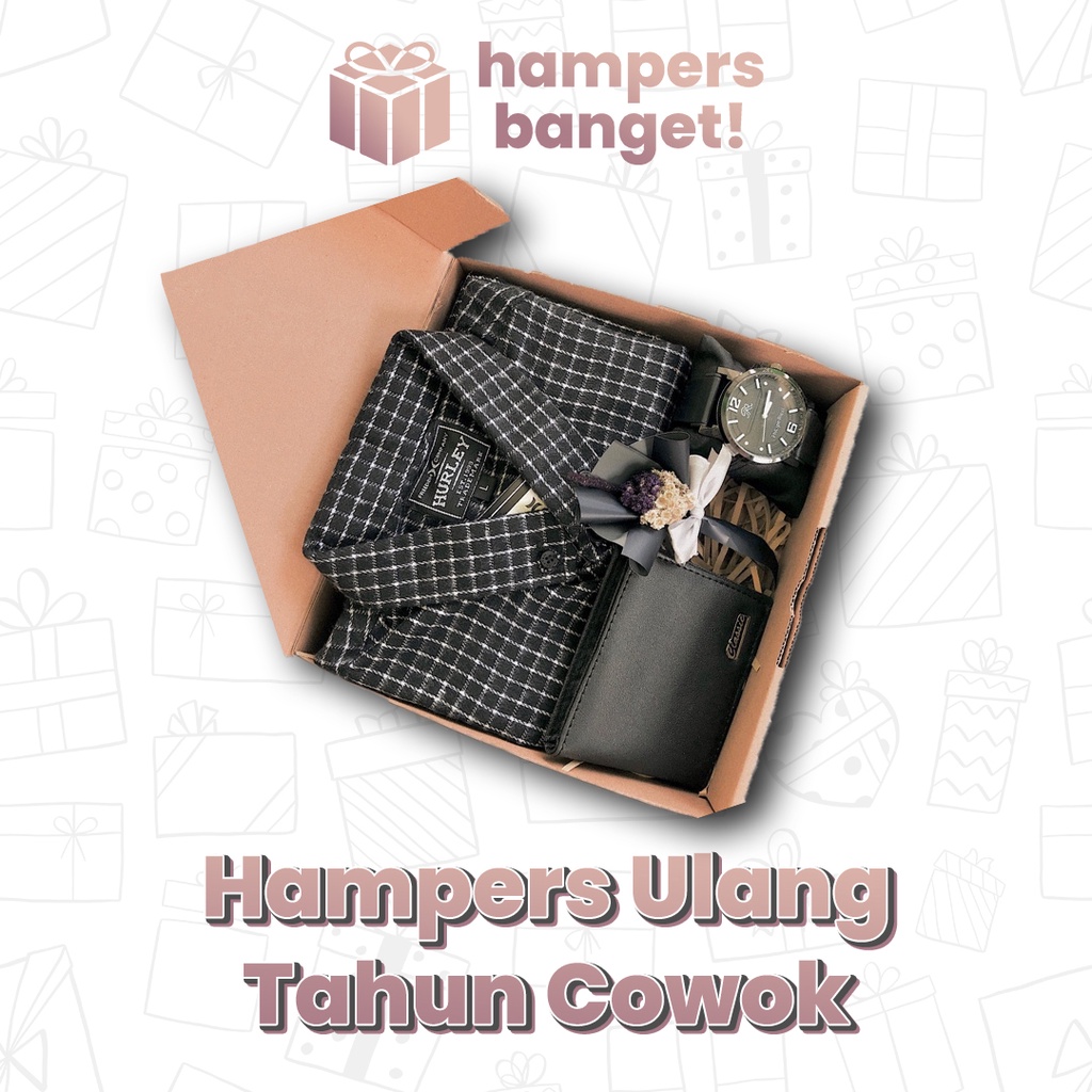 

Kado Ulang Tahun Pria Hampers Giftbox Kemeja Jam Dompet HampersBanget