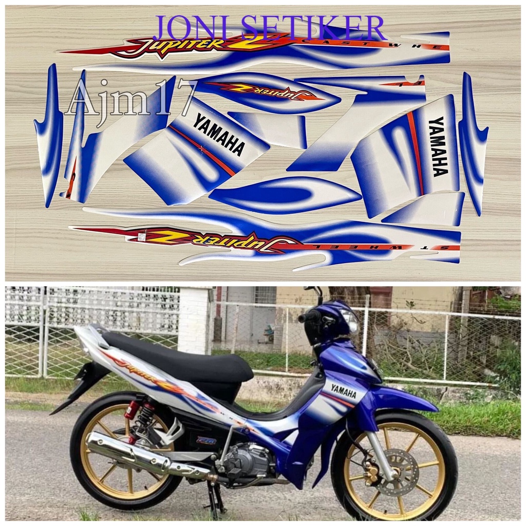 STIKER STRIPING JUPITER Z 2005 CW BIRU PUTIH
