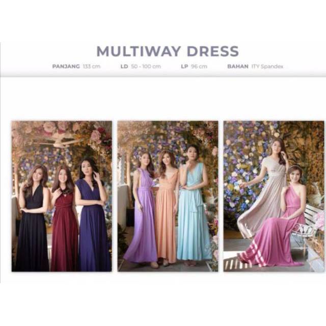 | MULTIWAY | FREE KEMBENBridesmaid Gown/Gaun Bridesmaid/Infinity Dress/Multiway Dress/MAXI CONVERTIB
