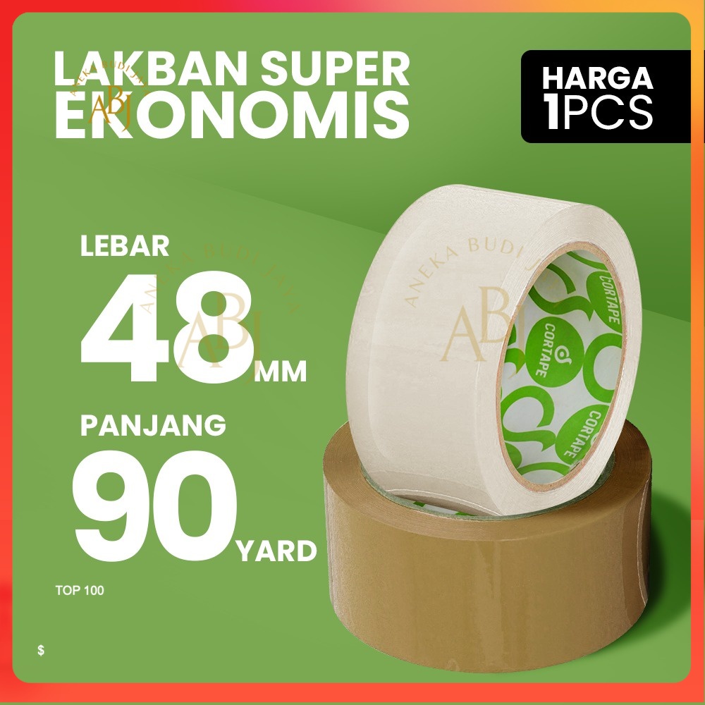 

LAKBAN CORTAPE 48MM X 90Y (TERMURAH DI JAMIN) , 2 VARIASI WARNA