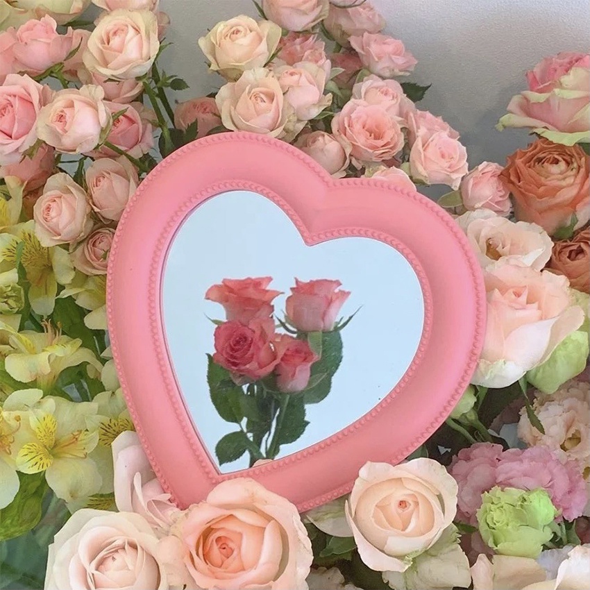 Korean love mirror / cermin hati Aesthetic Cermin Love Aesthetic Korea Size Besar