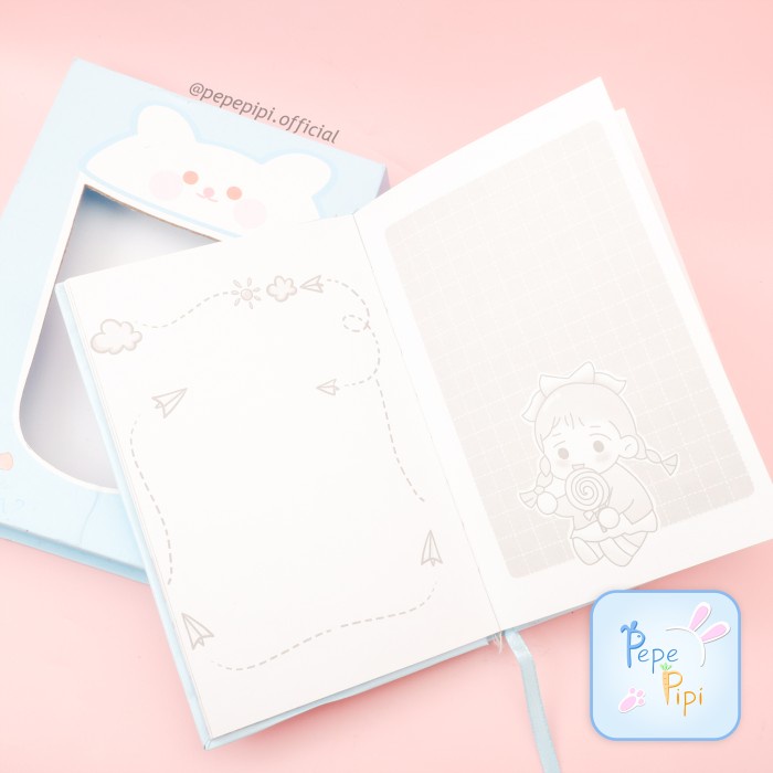 

Diary Hardbox Gembok Boba Squishy Dalam Full Color Note Book Kunci - Biru