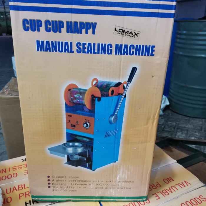 Mesin cup sealler LOMAX mesin press tutup gelas plastik cup sealer