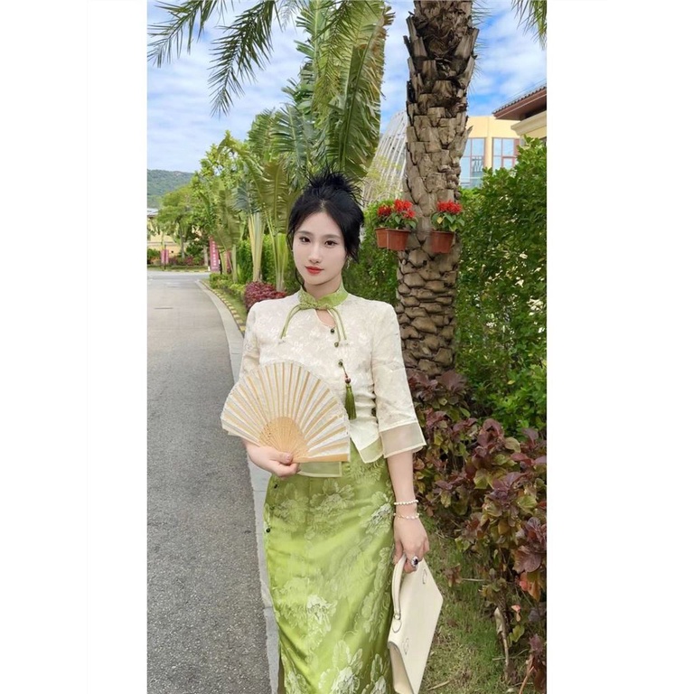 New Chinese style cheongsam two-piece set for women