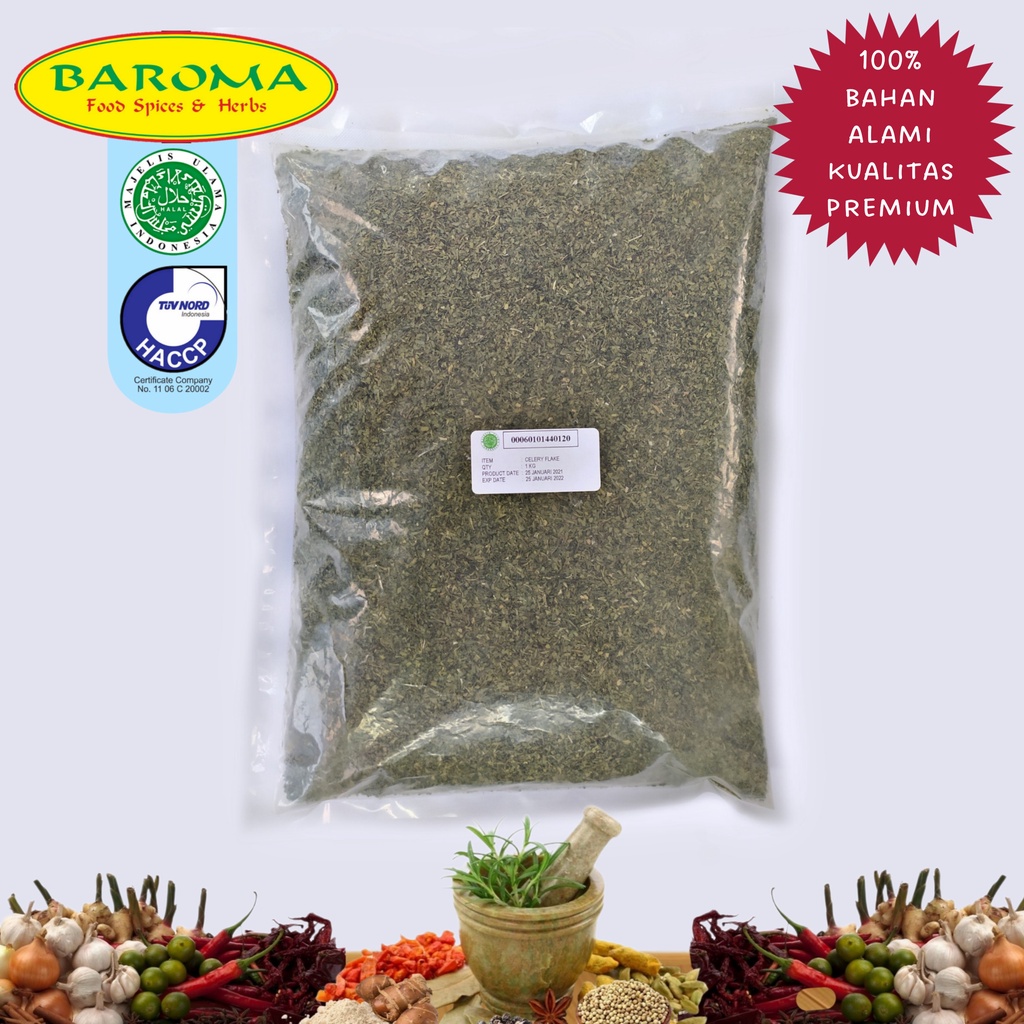 

CELERY KERING / DRIED CELERY FLAKE KEMASAN 1 KG KUALITAS PREMIUM 100% ASLI