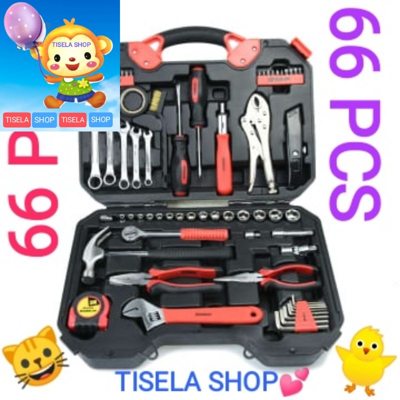 Krisbow Perkakas mekanik Set tools kit set lengkap isi 66 pcs kuat inventaris