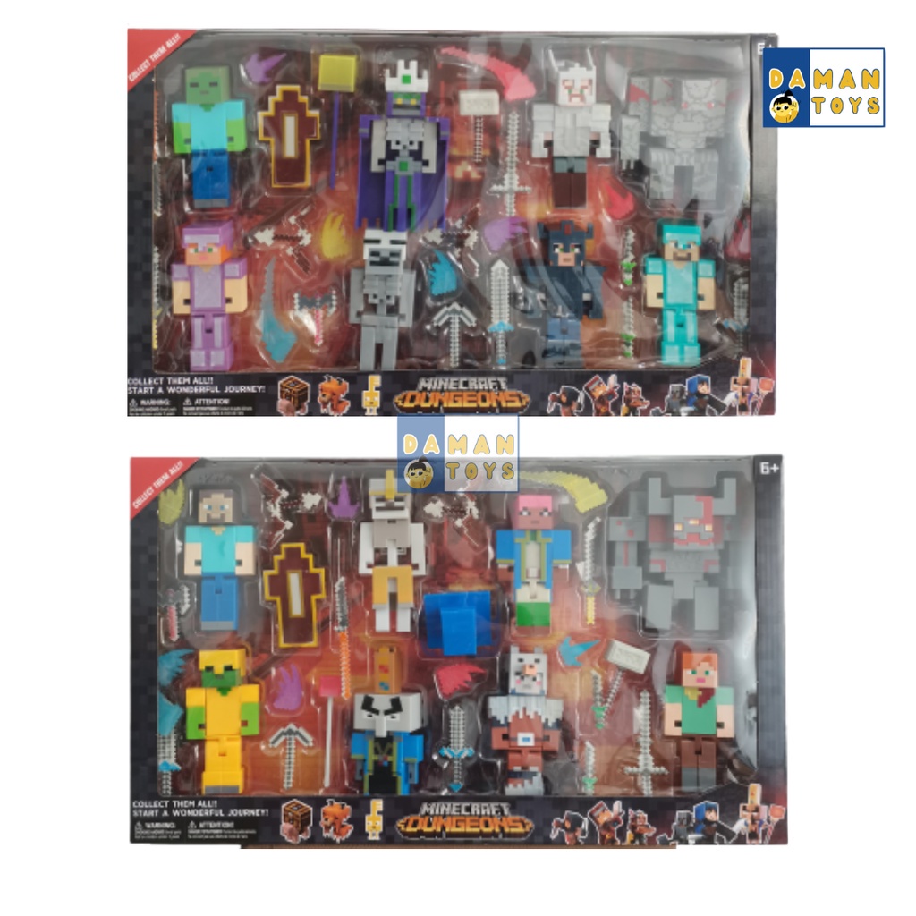 new brickk Mainan Bricks Mine craft Dungeons Monster Redstone Golem Figure/Mainan Minecraft Murah