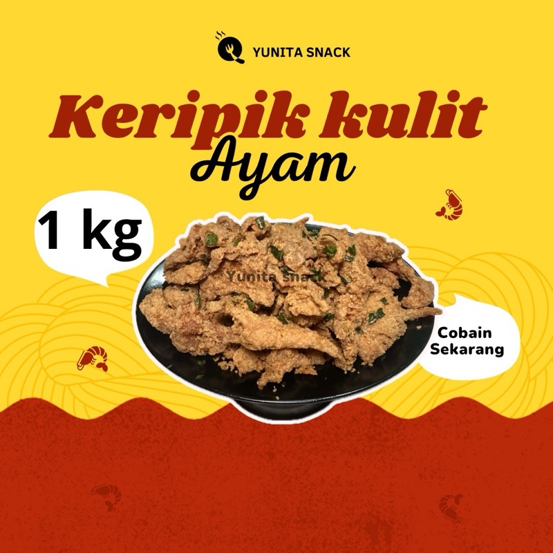 

Keripik Kulit ayam crispy bumbu basah rempah kemasan 1 kg