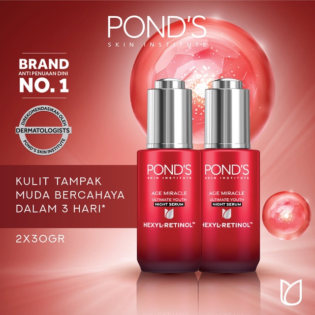 PONDS AGE MIRACLE ULTIMATE NIGHT SERUM HEXYL RETINOL 30gr x2