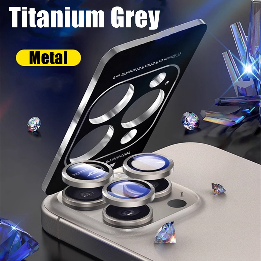 Titanium Grey Camera Lens Protector for IPhone 11 12 13 14 15 Pro Max 14 15 Plus Mini Full Cover Tem