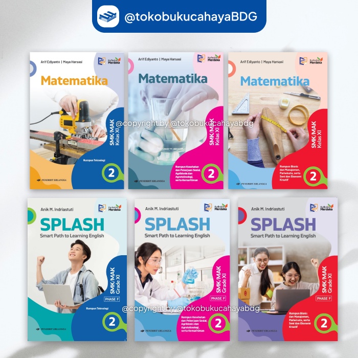 BUKU SMK KELAS 11 ERLANGGA KURIKULUM MERDEKA MTK SPLASH B.INDO PJOK SEJARAH PEND. AGAMAPANCASILA ORI
