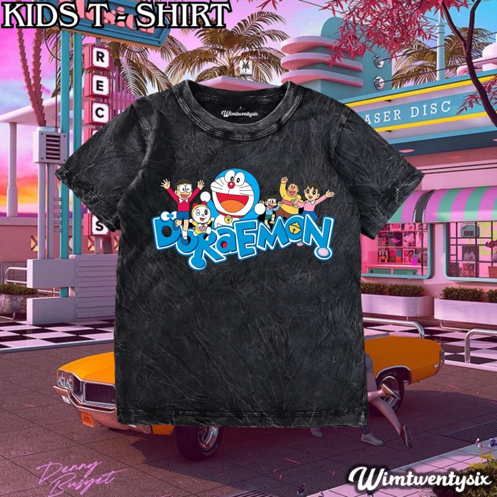 kaos doraemon washing vintage tee | kaos anak | baju anak