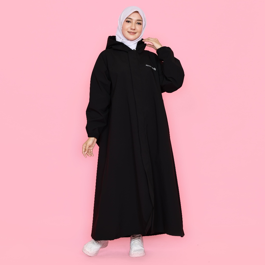 Jas Hujan Gamis Backpack Wanita Dewasa Mantel Tebal Lentur Anti Rembes Berkualitas Original PEAKGLOR