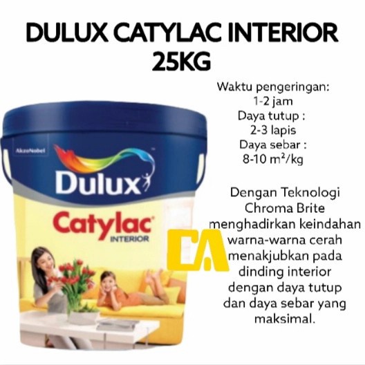 CAT DULUX CATYLAC INTERIOR PUTIH 25KG (GOJEK)