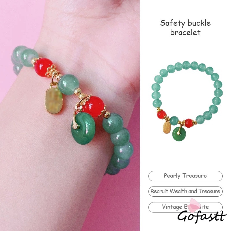 Gelang Gesper Ping Giok Giok Putih Imitasi Perhiasan Tangan Wanita Ceruk Sahabat Wanita  Gelang Retr