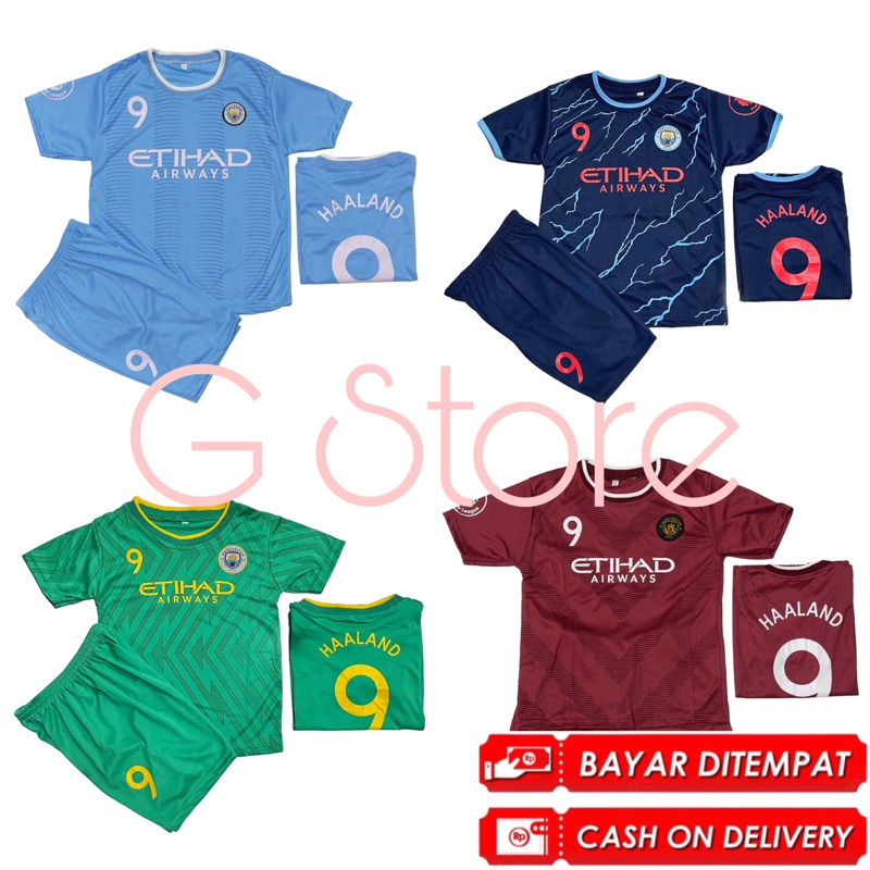 BISA COD / JERSEY BOLA MAN.CITY / SETELAN BAJU BOLA MAN.CITY ANAK TERMURAH / TERBARU 2022-2023 /BARA