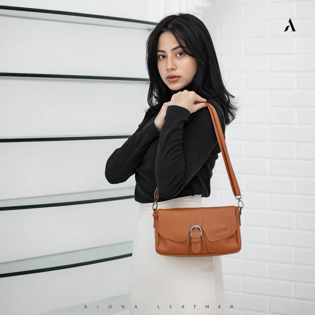 Tas Selempang Wanita Alona Leather Charlotte Shoulder Bag Kulit Asli Terbaru