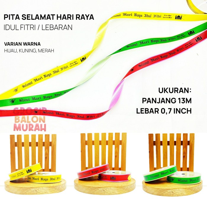 

Pita Roll Selamat Hari Raya Idul Fitri /Pita Ribbon Lebaran /Pita Roll