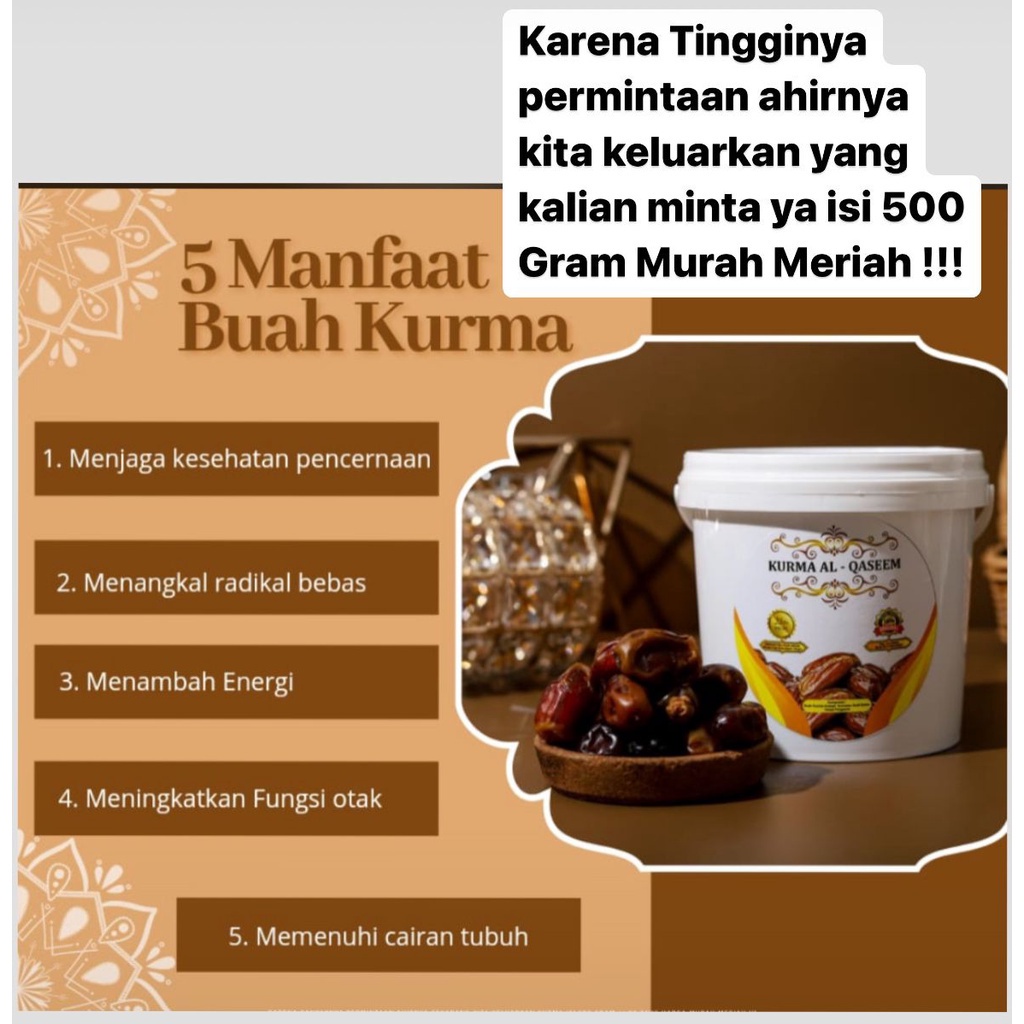 

RB KURMA AL QASEEM ISI 500 GRAM ++