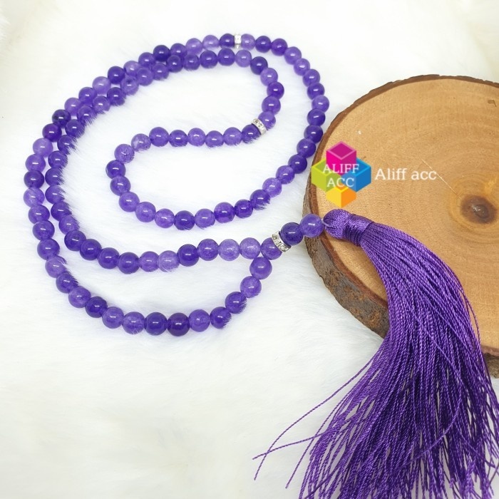 tasbih batu kecubung 99 butir 6 mm 100%asli