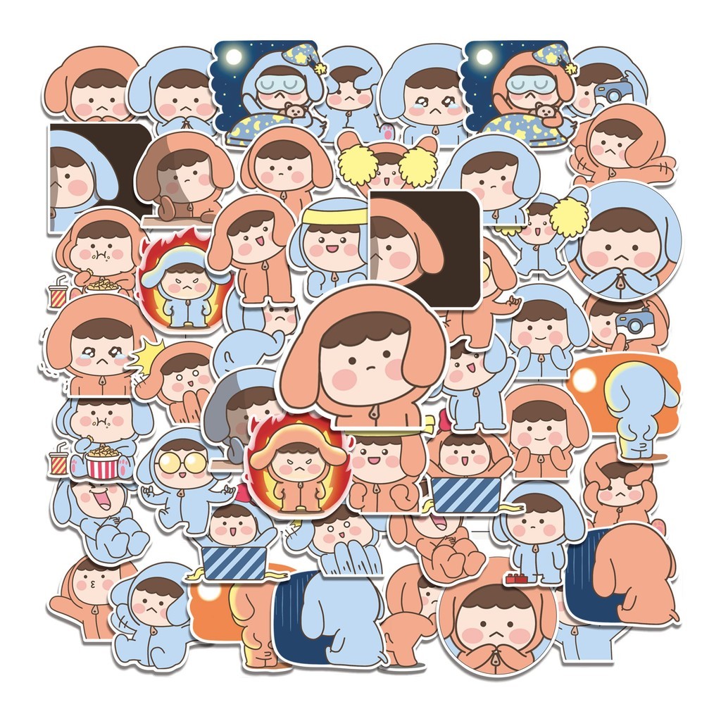 

COD 50 Pcs Stiker Couple Pupies Boy / Pasangan Anak Laki-Laki Lucu Anti Air Untuk Dekorasi Notebook Sepeda Skateboard Handphone