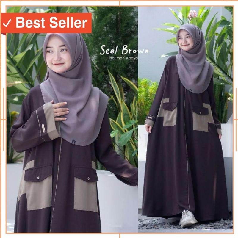 Gamis Anak Murah Cantik Bahan Premium Bagus kekinian /Halimah Abaya Anak Perempuan Tanggung Polos Cr