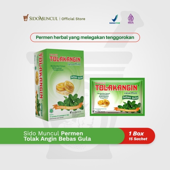

READY STOCK!!! Sido Muncul Permen Tolak Angin Bebas Gula 15's - Tenggorokan Gatal