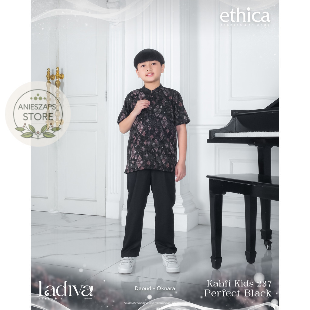 Ethica Koko Hitam Anak di anieszaps / Sarimbit Keluarga Lebaran / Koko Anak Cowok / Kahfi Kids 237