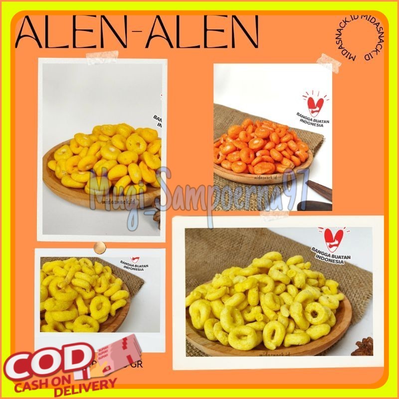 

Alen Alen 1 kilogram makanan ringan Original,jagung manis,balado pedas cemilan oleh oleh khas Trenggalek snack kiloan enak murah renyah