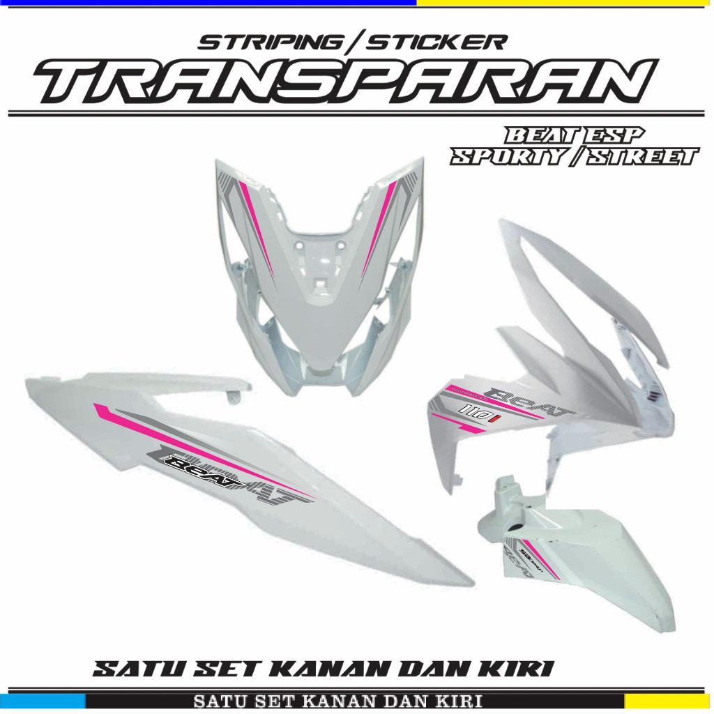 STRIPING STICKER TRANSFARAN HONDA BEAT ESP SPORTI STREET THUN 2017-2019 TERBARU V7 STIKER STRIPING