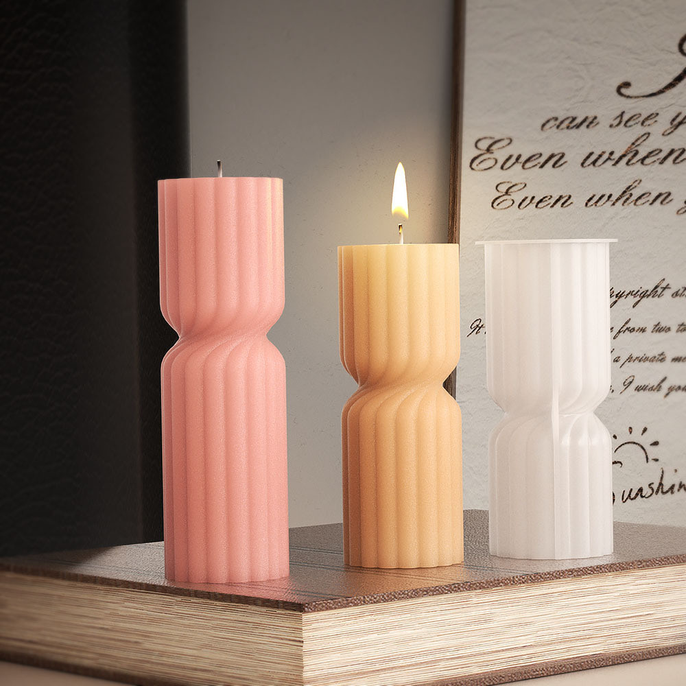 

Geometric Cylindrical Vertical Stripe Candle Mold DIY Aromatherapy Resin Candle Silicone Mold Aromatherapy Ornament Mould