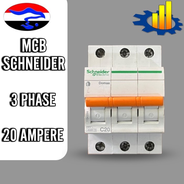 SCHNEIDER MCB DOMAE 3 PHASE 20 AMPERE