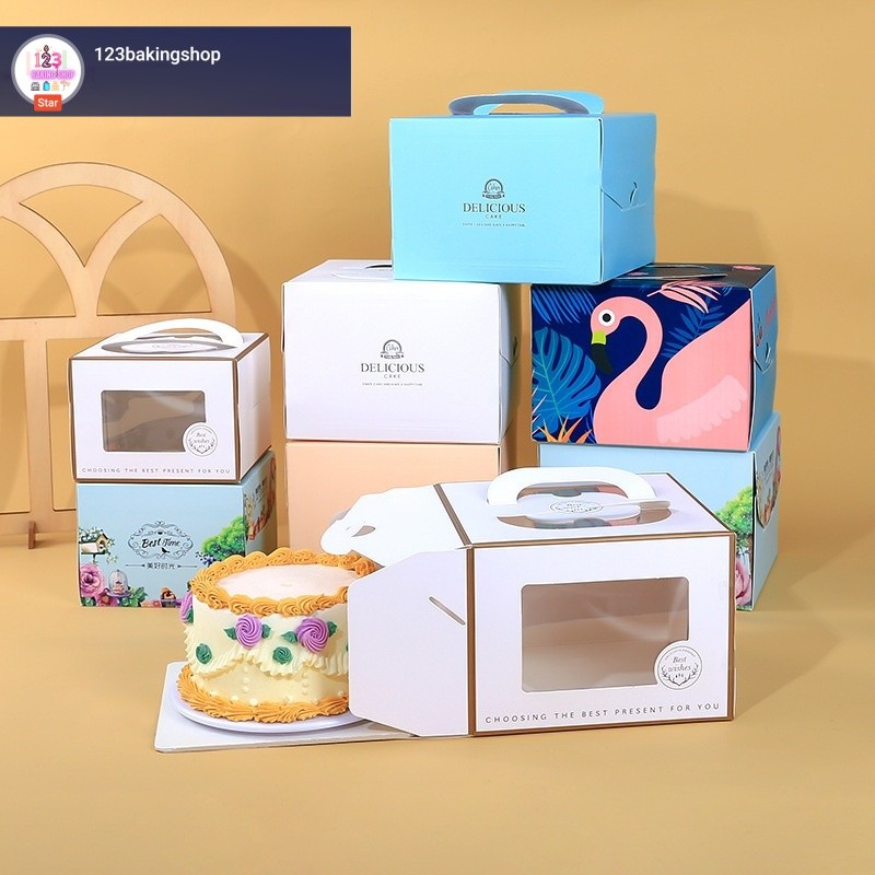 (Satuan) Box Kue Tart Cake Ultah + alas tebal premium- Box Karton Alas Kue Bolu Cake Ultah