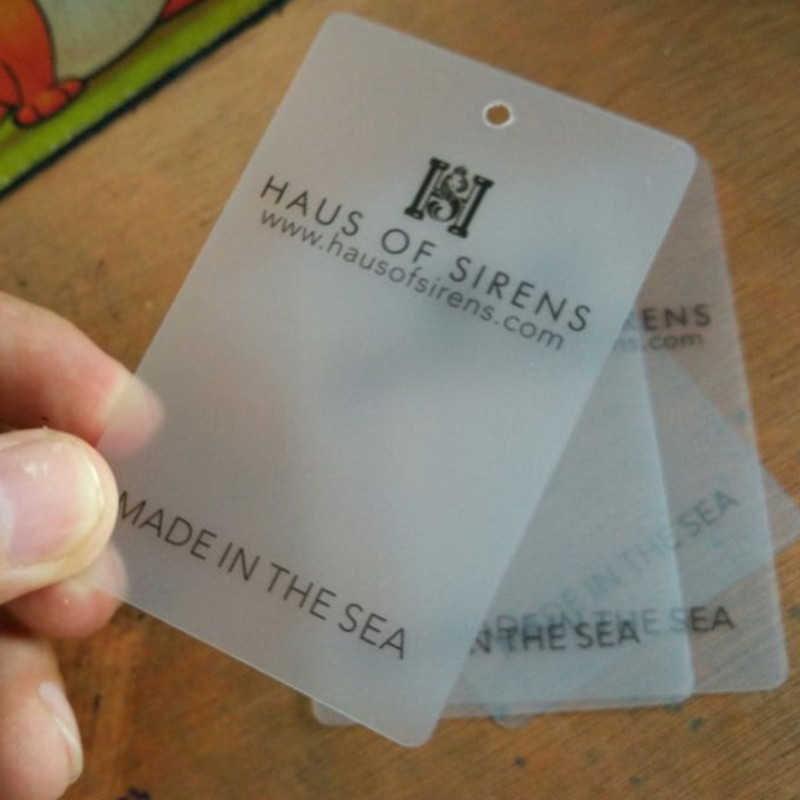 

950pcs Custom name card PVC Black swing tags 5.4 * 8.5 cm matte Frosted hang tag