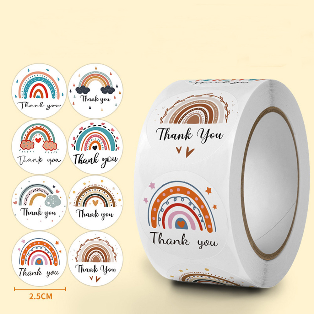 

50-500pcs 1 Inch Cute Cartoon Sealing Stickers Thank you Sticker Envelope Gift Decor Labels Children Stationery Stickers