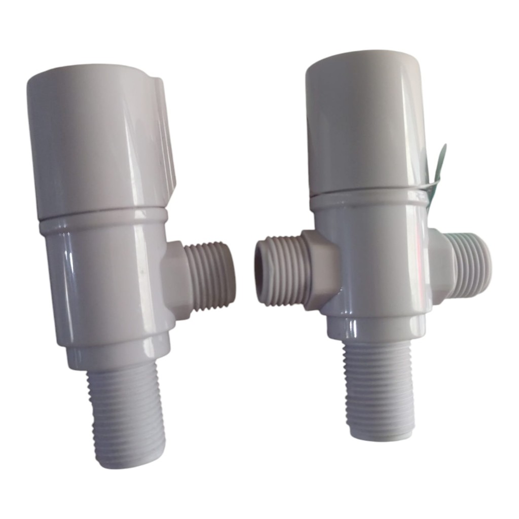 Soligen Stop Kran Kloset Cabang 1 atau 2 PVC Keran Jet Shower Kran F  / Kran T  - Warna Putih